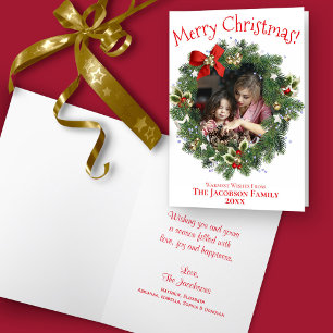 Cartes Pour Fêtes Annuelles Cadre photo fantastique de la couronne de Noël