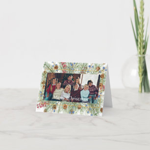 Cartes Pour Fêtes Annuelles Cadre photo Festive de verdure personnalisée Noël