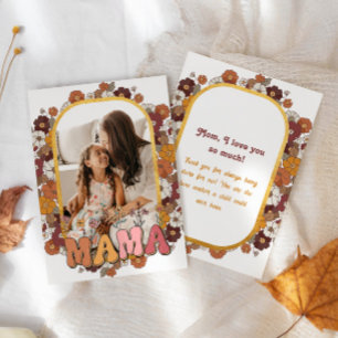 Cartes Pour Fêtes Annuelles Cadre photo fleur rétro Mama Fête des mères