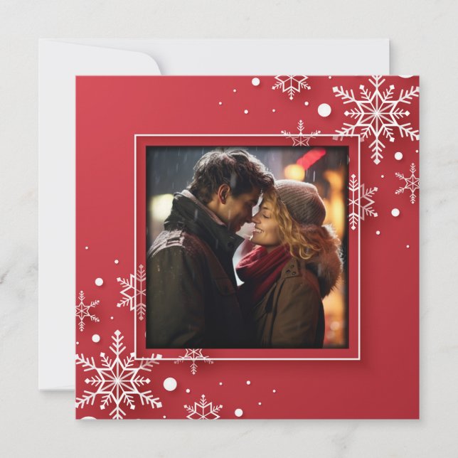 Cartes Pour Fêtes Annuelles Cadre photo flocons de neige (Devant)