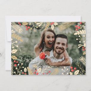 Cartes Pour Fêtes Annuelles Cadre photo Holly Noël