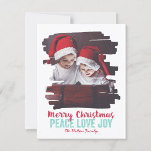 Cartes Pour Fêtes Annuelles Cadre photo peint Peace Love Joy