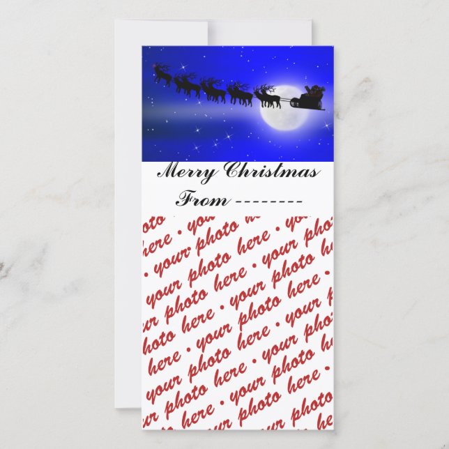 Cartes Pour Fêtes Annuelles Cadre photo père Noël Sleigh Ride (Devant)