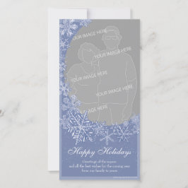 Cartes Pour Fêtes Annuelles Cadre photo personnalisé Simply Snowflake Art Vert