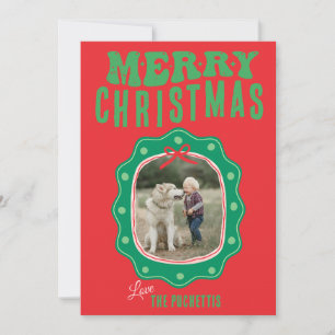 Cartes Pour Fêtes Annuelles Cadre photo Polka Dot Classique Noël