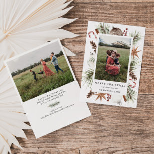 Cartes Pour Fêtes Annuelles Cadre photo rustique de Noël