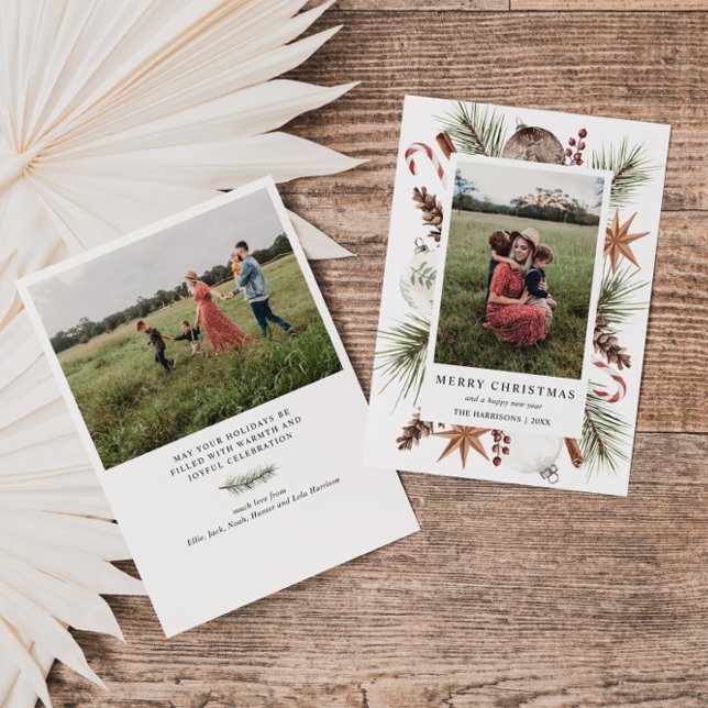 Cartes Pour Fêtes Annuelles Cadre photo rustique de Noël (Créateur téléchargé)