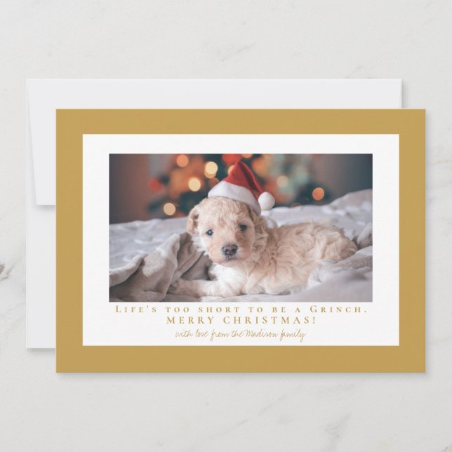 Cartes Pour Fêtes Annuelles Cadre photo simple en or aztèque (Devant)