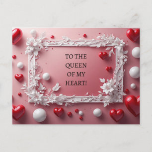 Cartes Pour Fêtes Annuelles Cadre rose romantique aux coins floraux blancs