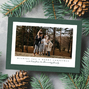 Cartes Pour Fêtes Annuelles Cadre tweed classique photo vert foncé Noël