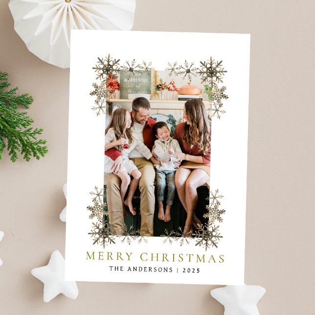 Cartes Pour Fêtes Annuelles Cadres de flocon de neige Noël | Famille élégante  (Créateur téléchargé)