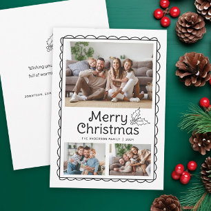 Cartes Pour Fêtes Annuelles Cadres de gribouillis lunettes photo Noël