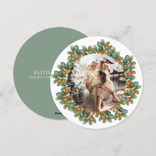 Cartes Pour Fêtes Annuelles Cadres photo de la couronne personnalisée de Noël 