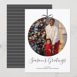 Cartes Pour Fêtes Annuelles Cadres photo personnalisées de Noël Bauble