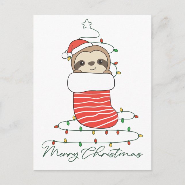 Cartes Pour Fêtes Annuelles Café de Sloth Christmas (Devant)