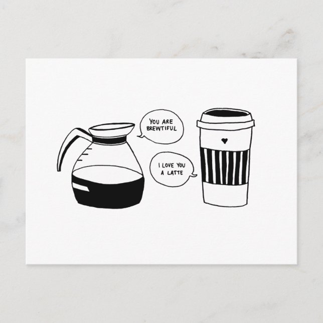 Cartes Pour Fêtes Annuelles Café Latte Valentine's Love (Devant)