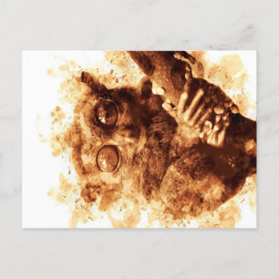 Cartes Pour Fêtes Annuelles Café Singe Big Eyes Art_633c3e6ae98b6de43e0a6dc