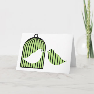 Cartes Pour Fêtes Annuelles Cage à oiseaux verte