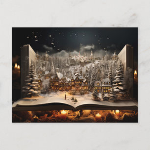 Cartes Pour Fêtes Annuelles Cahier de Noël à la chandelle Village de montagne