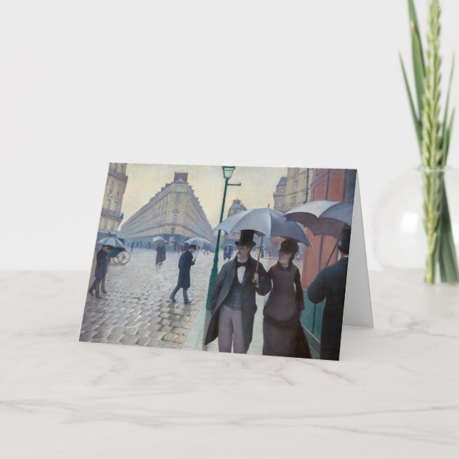 Cartes Pour Fêtes Annuelles Caillebotte - Bonne année / Paris ; Jour de pluie (Devant)