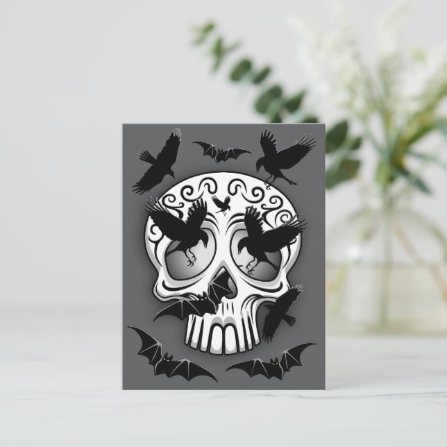 Cartes Pour Fêtes Annuelles Calaveras décoratives Halloween (Debout devant)