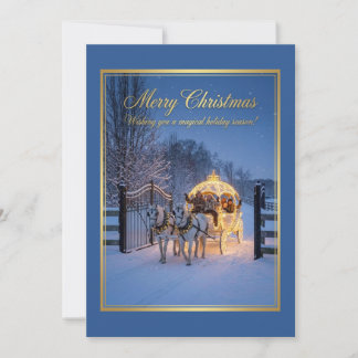 Cartes Pour Fêtes Annuelles Calèche élégante de Noël en hiver