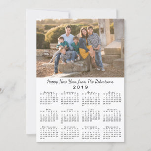 Cartes Pour Fêtes Annuelles Calendrier 2019 2 Photos personnalisées Bonne anné