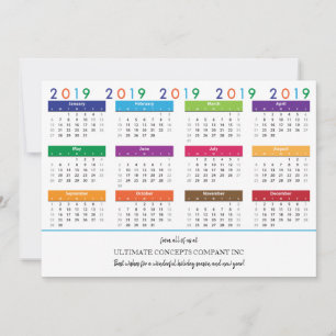 Cartes Pour Fêtes Annuelles Calendrier 2019 Nom de la société   Logo sur le do
