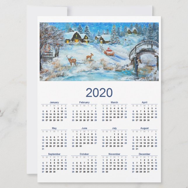 Cartes Pour Fêtes Annuelles Calendrier 2020 (Devant)