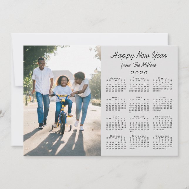 Cartes Pour Fêtes Annuelles Calendrier 2020 Modern Grey 2 Photo Bonne année (Devant)