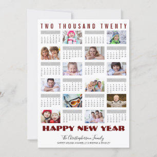 Cartes Pour Fêtes Annuelles Calendrier 2020 moderne Collage photo Bonne année