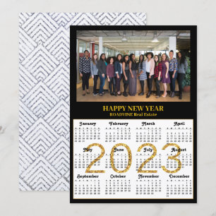 Cartes Pour Fêtes Annuelles Calendrier 2023 Business Modern Gold Silver Photo