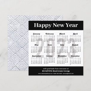 Cartes Pour Fêtes Annuelles Calendrier 2023 moderne Silver Black Script Busine