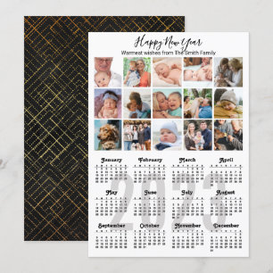 Cartes Pour Fêtes Annuelles Calendrier 2023 Multi Photo Cute Script Modern Bla