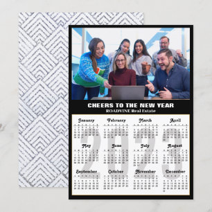 Cartes Pour Fêtes Annuelles Calendrier 2023 Photo d'entreprise moderne Black S