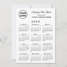 Cartes Pour Fêtes Annuelles Calendrier 2025 Business Logo Noir Blanc En vichy