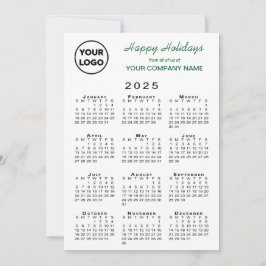Cartes Pour Fêtes Annuelles Calendrier 2025 Business Logo Vert Blanc En vichy