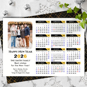 Cartes Pour Fêtes Annuelles Calendrier 2025 moderne Photo Black Gold Minimalis