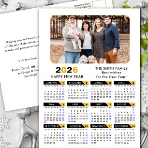 Cartes Pour Fêtes Annuelles Calendrier 2025 moderne Photo Black Gold Minimalis