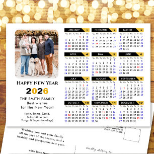Cartes Pour Fêtes Annuelles Calendrier 2025 moderne Photo Black Gold Minimalis