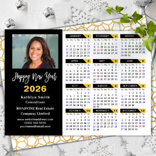 Cartes Pour Fêtes Annuelles Calendrier 2025 moderne Photo d'entreprise Black G