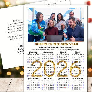 Cartes Pour Fêtes Annuelles Calendrier 2025 Parties scintillant d'or Festive P