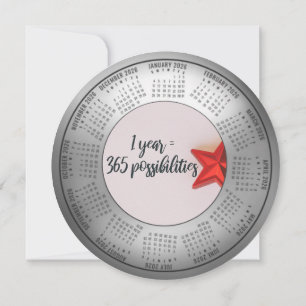 Cartes Pour Fêtes Annuelles Calendrier 2026 1 Année = 365 Possibilités Rondes