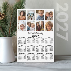 Cartes Pour Fêtes Annuelles Calendrier 2027 avec 8 Photos - Mod Minimal