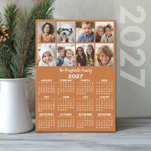 Cartes Pour Fêtes Annuelles Calendrier 2027 avec 8 Photos - Mod Minimal