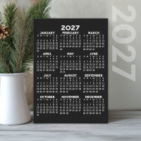 Calendrier 2027 - fond noir - Vertical