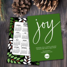 Calendrier 2027 - Logo d'entreprise JOY noir vert 