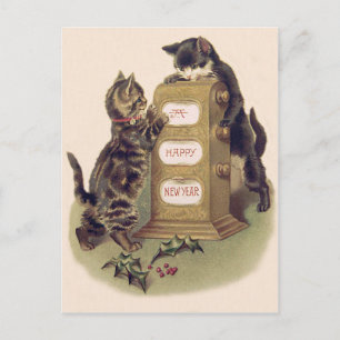 Cartes Pour Fêtes Annuelles Calendrier Cat Kitten Holly