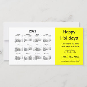 Cartes Pour Fêtes Annuelles Calendrier commercial jaune 2021 par Janz Happy
