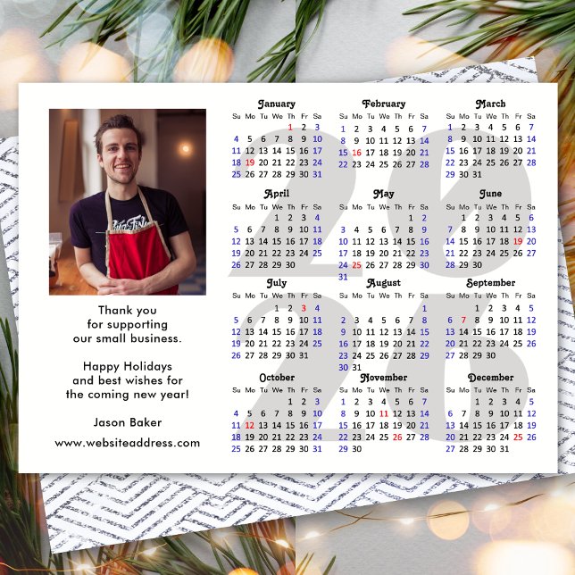 Cartes Pour Fêtes Annuelles Calendrier de Business 2026 Parties scintillant mi (Créateur téléchargé)